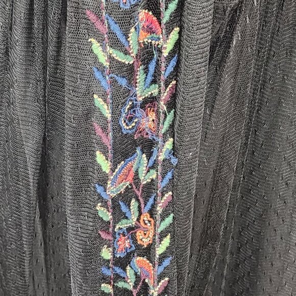 Zara Trafaluc Black Floral Embroidered Mesh Overlay Dress - Picture 5 of 10